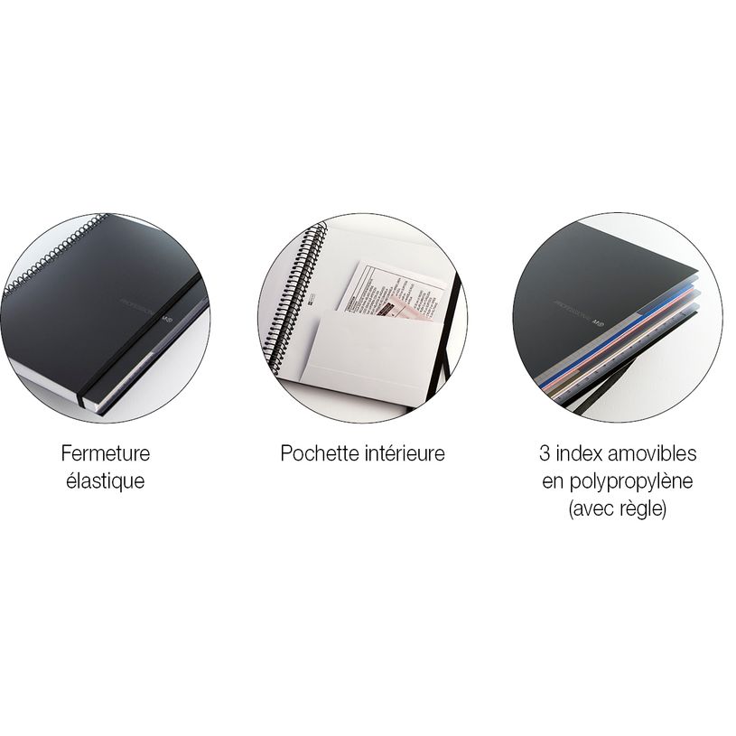 8422593479018-Notebook The Original, Couverture souple, A4, quadrillage 5x5 mm + Lisse, 120 feuilles de 2 couleurs, Miquelrius, Noi--6