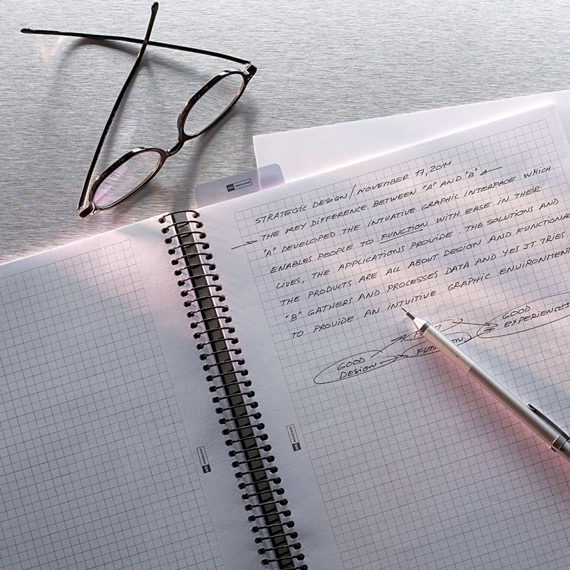 8422593479063-Notebook The Original, Couverture souple, A5, quadrillage 5x5 mm + Lisse, 120 feuilles de 2 couleurs, Miquelrius, Noi--4