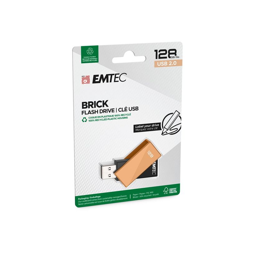 3126170159854-EMTEC C350 Brick - Clé USB - 128 Go - USB 2.0 - orange-P_616813_1-1