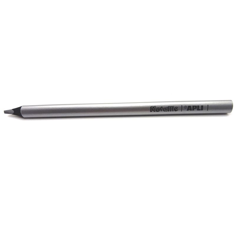 8410782175117-Apli Agipa - Crayon de couleur triangulaire Jumbo - argent métallique--0