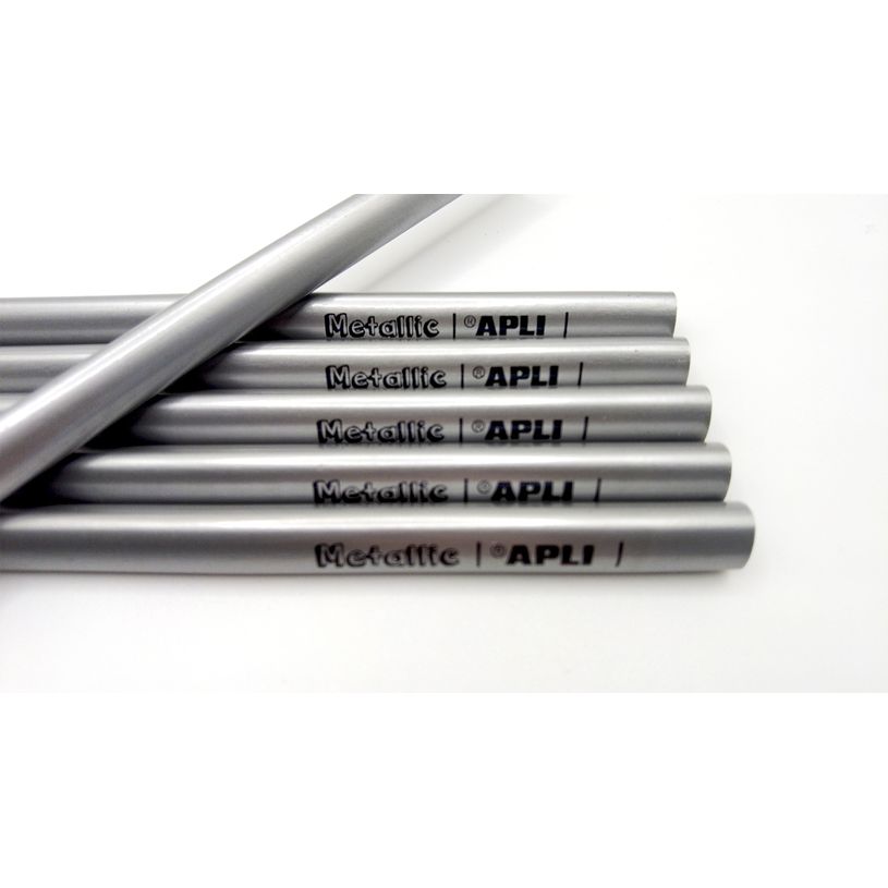 8410782175117-Apli Agipa - Crayon de couleur triangulaire Jumbo - argent métallique--1