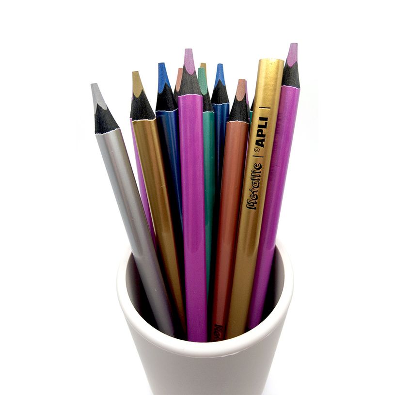 8410782175117-Apli Agipa - Crayon de couleur triangulaire Jumbo - argent métallique--5