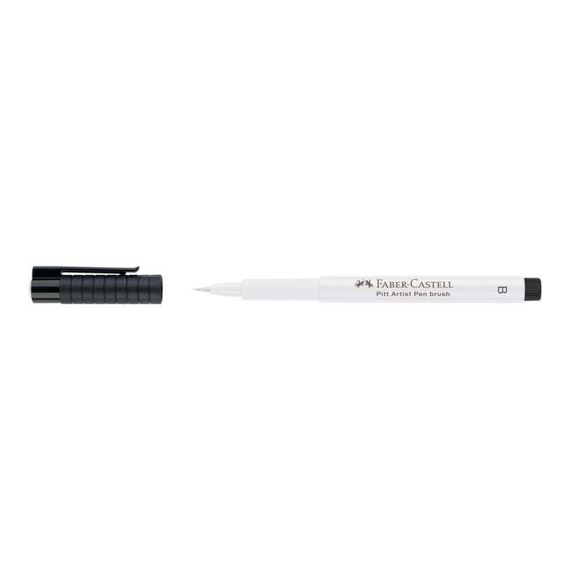 4005401674016-Faber-Castell PITT Artist Pen - Feutre pinceau à pointe souple - permanent - blanc - encre -P_618817_9-13