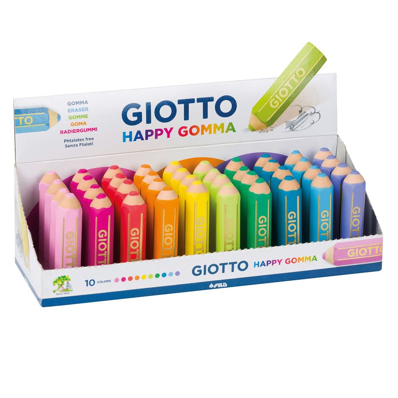 8000825020698-GIOTTO HAPPY GOMMA - Gomme - crayon - 15 x 65 mm - assortiment de couleurs classiques - caout-P_619887_1-0