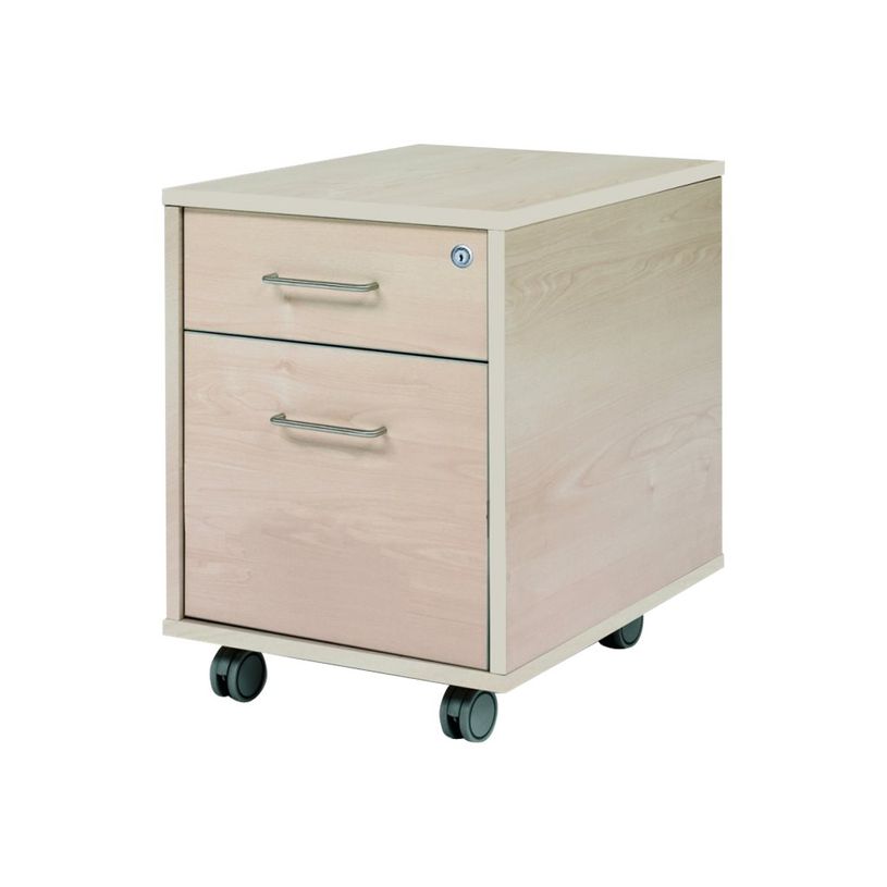8427951999443-rocada - Socle - mobile - 2 tiroirs - mélamine - hêtre, aluminium-P_622190_1-0