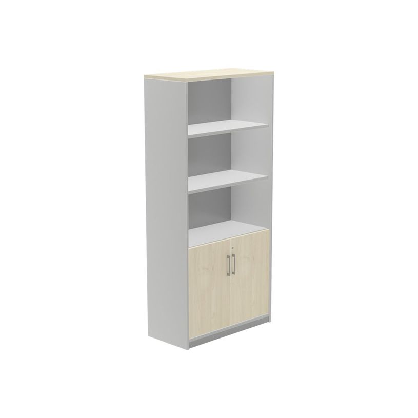 8427951110305-rocada STORE - Bibliothèque - 4 étagères - 2 portes - mélamine - hêtre, aluminium-P_622395_1-0