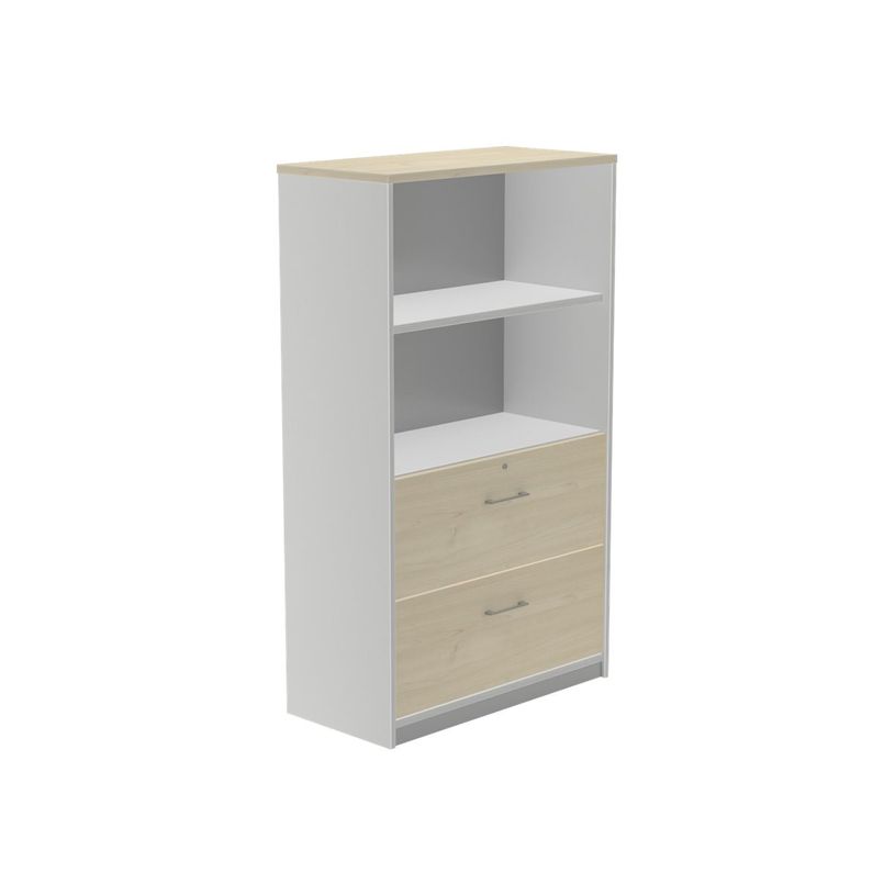 8427951996459-rocada STORE - Bibliothèque - 2 tiroirs - mélamine - hêtre, aluminium-P_622443_1-0