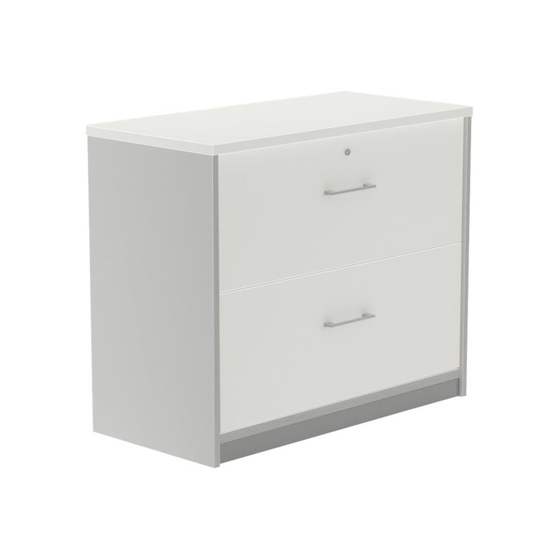 8427951996800-rocada STORE - Armoire de stockage verticale - 2 tiroirs - mélamine - blanc, aluminium-P_622509_1-0