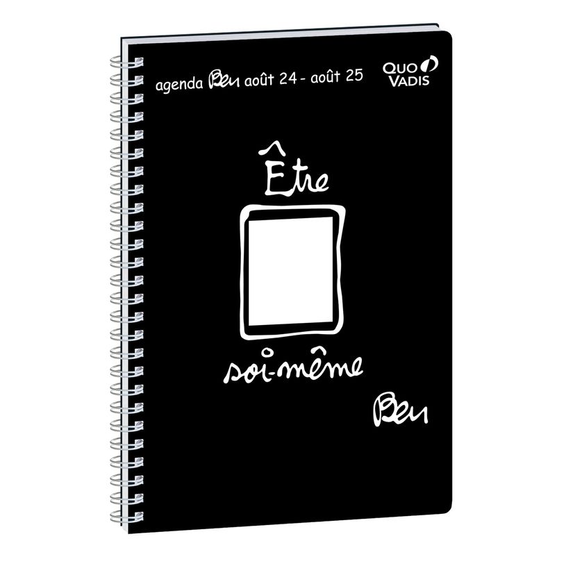 3371010190768-Agenda Ben Président spiralé - 1 semaine sur 2 pages - 21 x 27 cm - Être soi-même - Quo V-P_644010_1-0