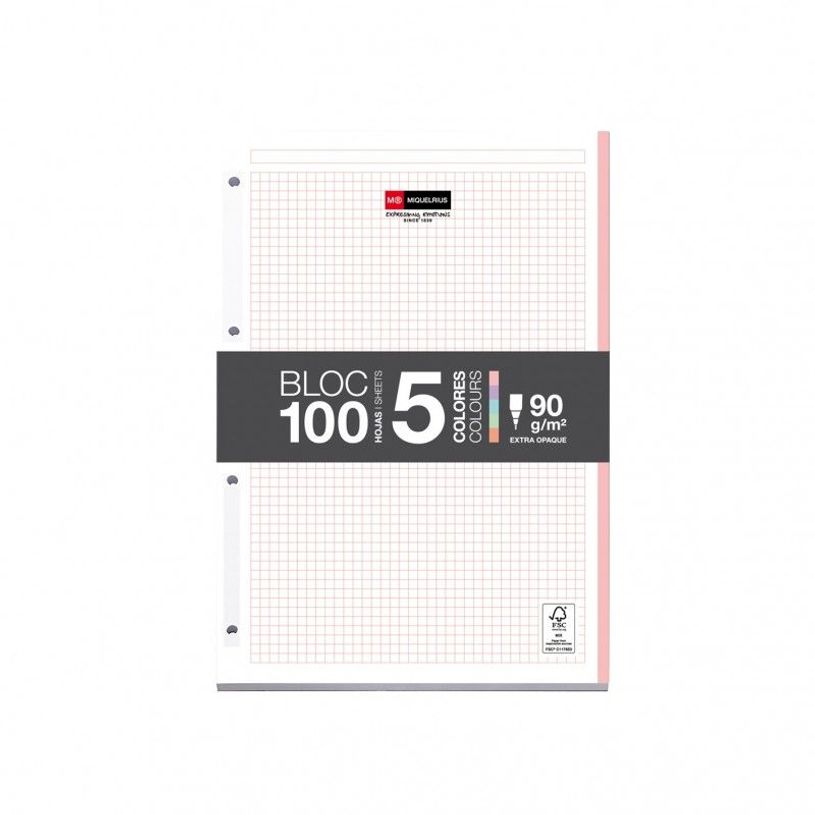 8422593090121-Miquelrius - Recharge - A4 - 100 feuilles / 200 pages - petits carreaux - 4 trous-P_649559_1-0