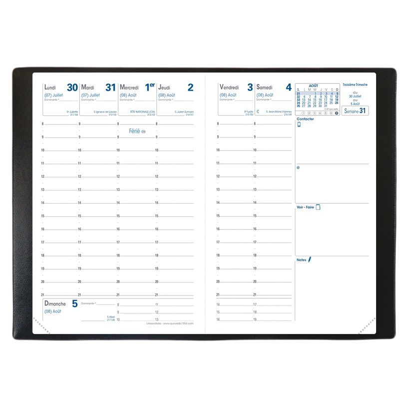 3371010189878-Agenda Club Universitaire avec répertoire - 1 semaine sur 2 pages - 10 x 15 cm - disponible dans diff-P_65281688_9-6
