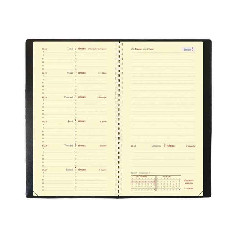3371010191833-Agenda Club Italsept Rouge 1 Semaine sur 2 pages 8,8X17cm Quo Vadis -P_653003_1-1