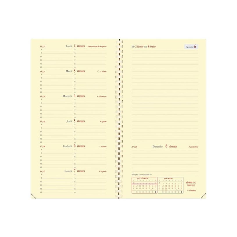 3371010191833-Agenda Club Italsept Rouge 1 Semaine sur 2 pages 8,8X17cm Quo Vadis -P_653003_2-2