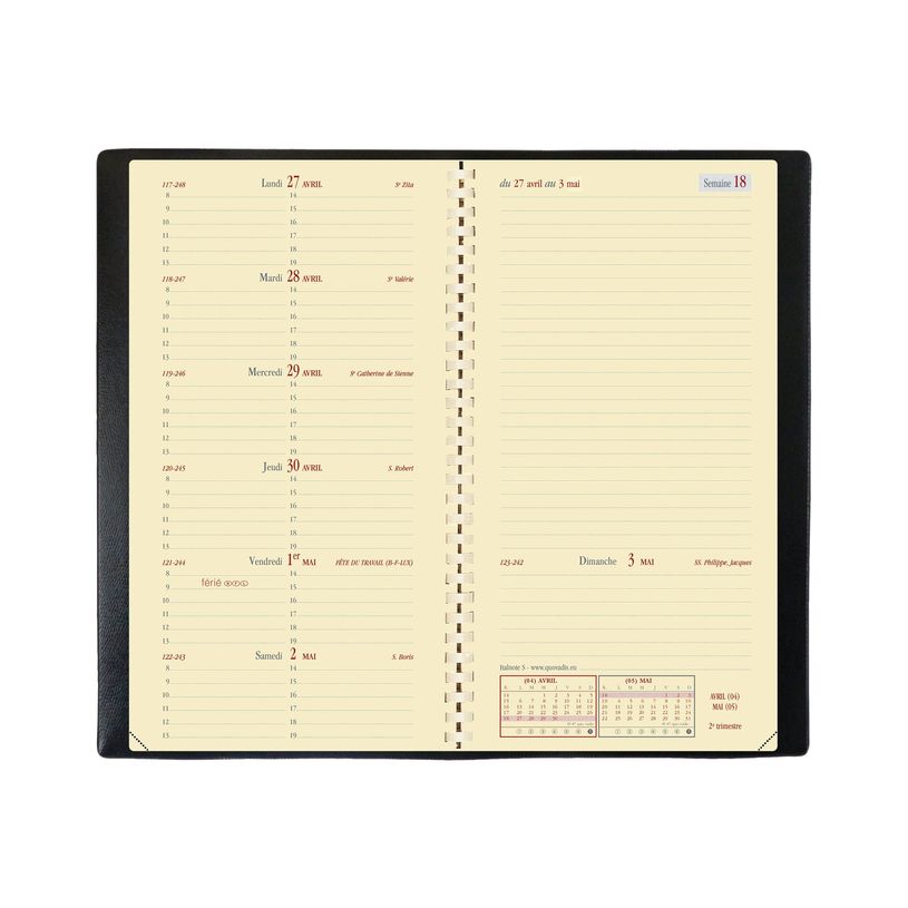 3371010193790-Quo Vadis - Agenda année scolaire - Spiralé  - Italsept S Prestige - Semainier Horizontal - Français - Impala - 13 mois de-P_653008_1-4