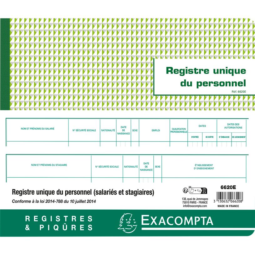 3130632066208-Exacompta - Registre unique du personnel - 27 x 32 cm--4