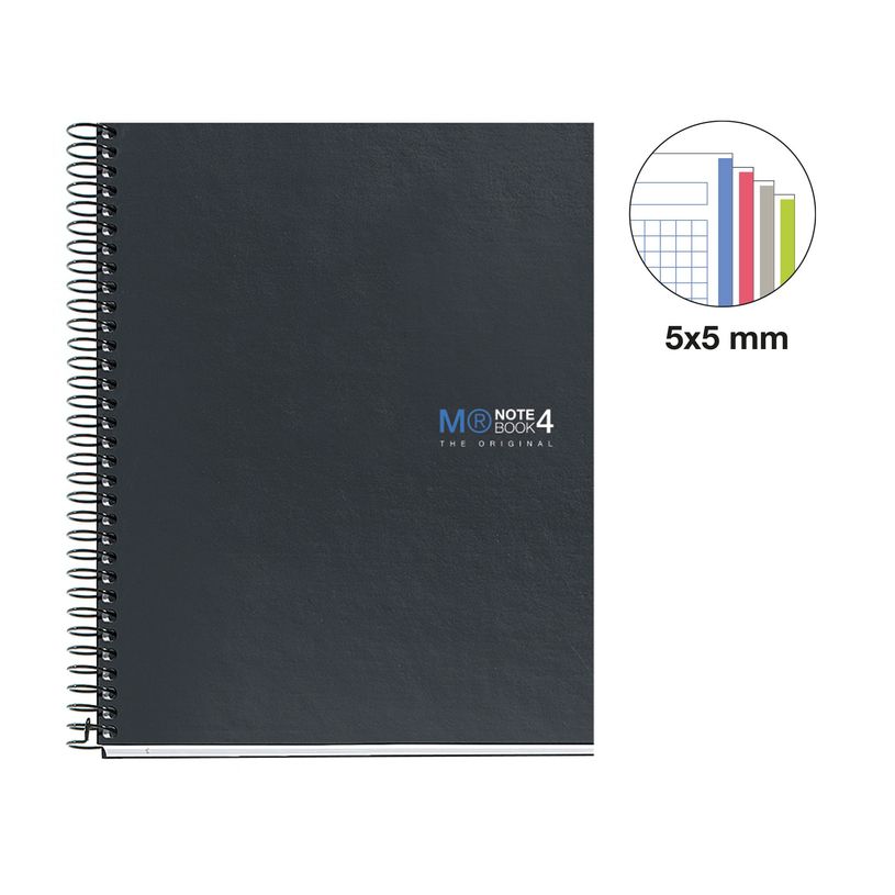 8422593021200-Miquelrius Notebook The original - Cahier à spirale - A5 - 160 feuilles - petits carreaux (5x5 mm) - g--1