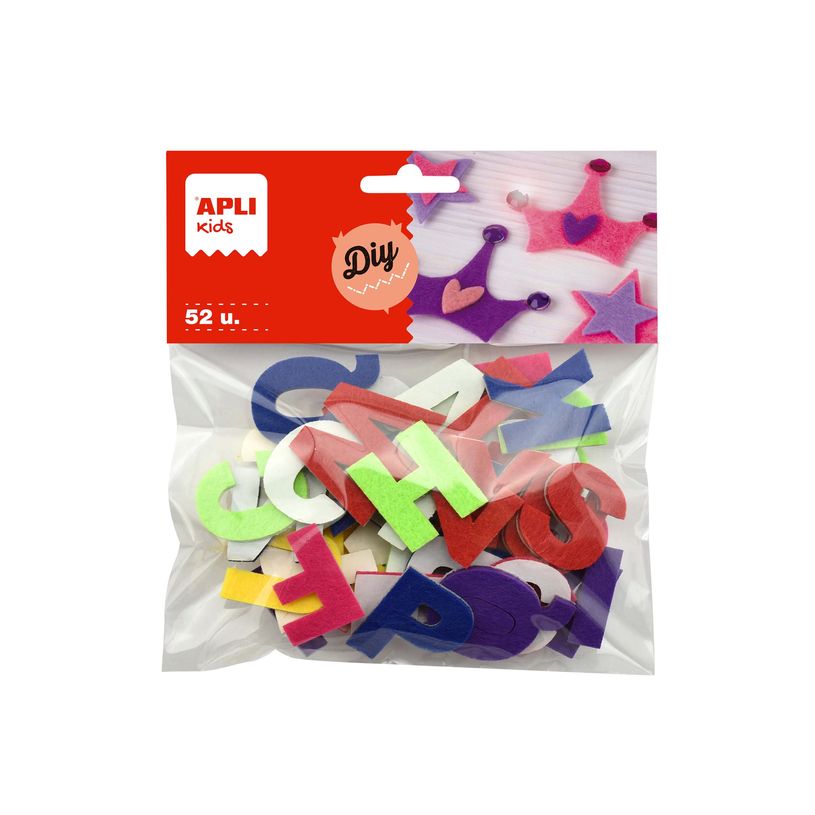 8410782182436-APLI kids Diy - Jeu d'adhésifs de décoration - 52 pièces - lettres A à Z - 30 x 2 mm - jaune, bleu foncé, rou-P_665278_2-1