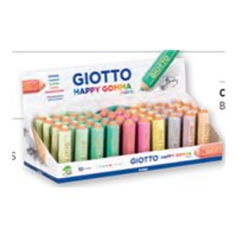 8000825027864-GIOTTO HAPPY GOMMA - Gomme - crayon - 15 x 65 mm - couleurs pastel, assorties - caoutchouc-P_665451_1-0
