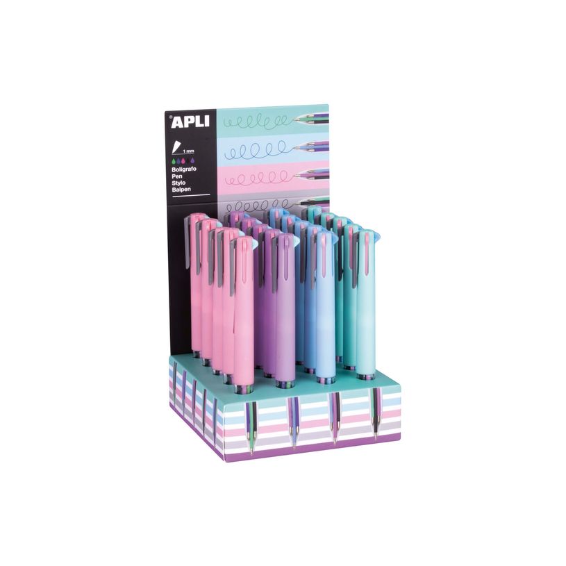 8410782183075-APLI Nordik collection - stylo roller 5 couleurs - bleu, vert, rose, gris, lilas-P_667303_2-1