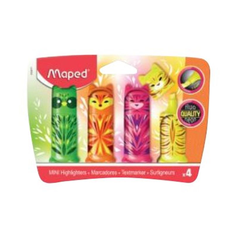 3154147436776-Maped FLUO Peps Mini Friends - Pack de 4 surligneurs - couleurs assorties-P_669602_1-0