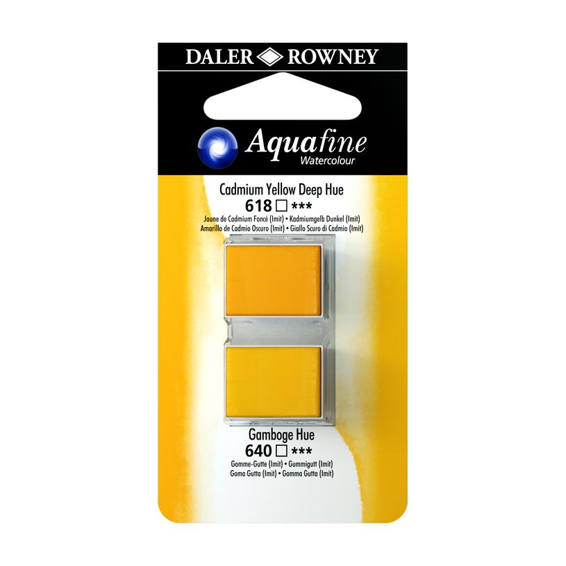 5011386117904-Daler-Rowney Aquafine - Ensemble de peinture - 2 parties - aquarelle - 2 couleurs - teinte jaune profond de cadmium,-P_669641_1-0