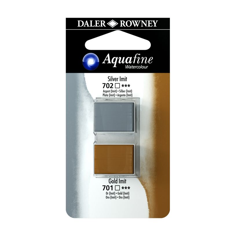 5011386118123-Daler-Rowney Aquafine - Ensemble de peinture - 2 parties - aquarelle - 2 couleurs - imitation argent, -P_669663_1-0