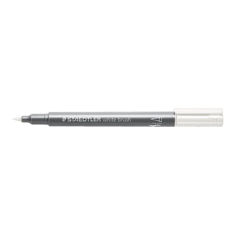 4007817076132-STAEDTLER 8321 - Feutre pinceau à pointe souple - blanc - 1-6 mm-P_669815_1-0