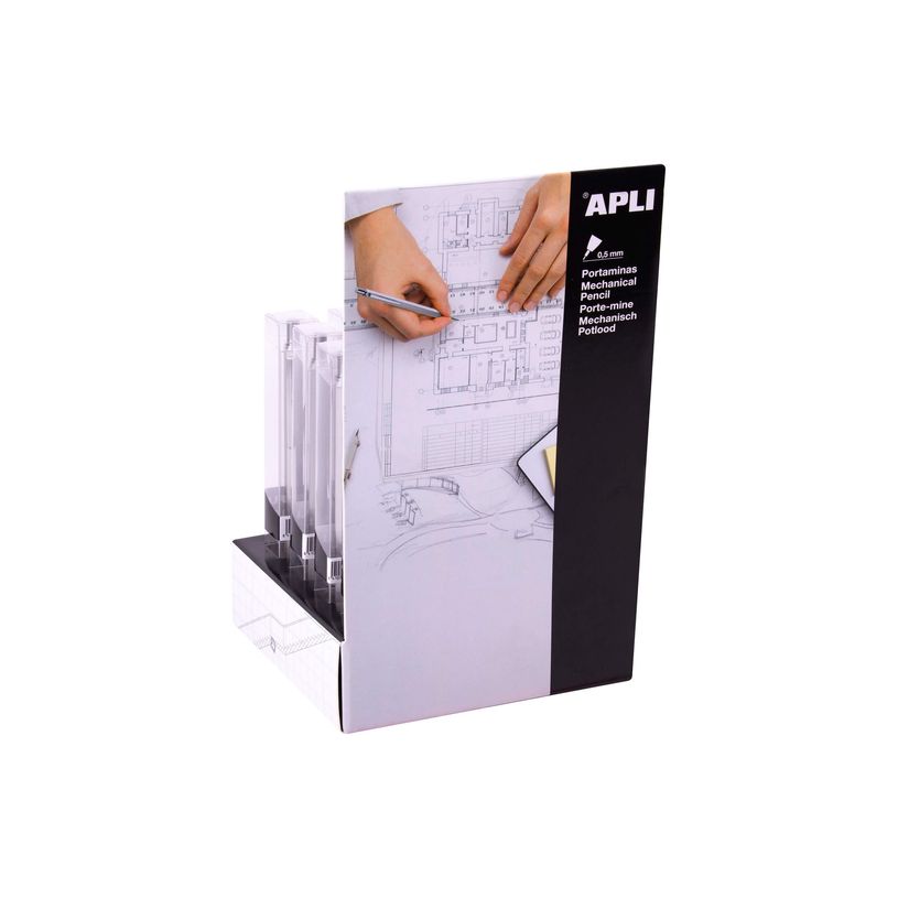 8410782185147-APLI - Porte-mine - 0.5 mm - rétractable - avec gomme (pack de 16)-P_669953_3-1