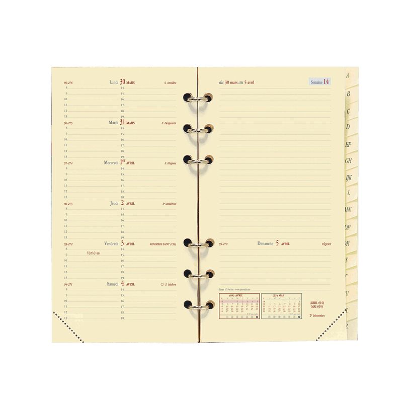 3371010161270-Quo Vadis - Recharge Organiseur - 2027 - Timer 17 Pocket - Semainier Planning - Français - 13 mois de déce-P_670008_1-3