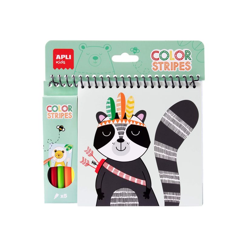 8410782187905-Color Stripes - Livre à colorier avec 5 marqueurs-P_672266_1-0