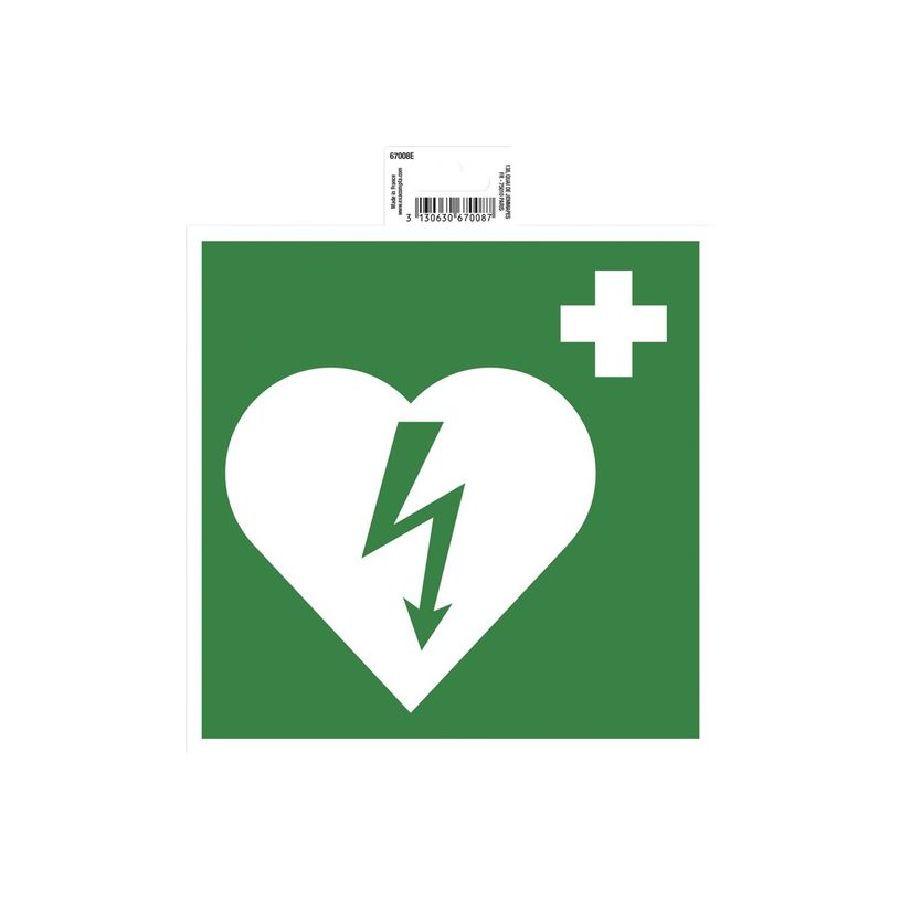 3130630670087-Exacompta - Pictogramme - défibrillateur - 200 x 200 mm - vert-P_672304_3-0
