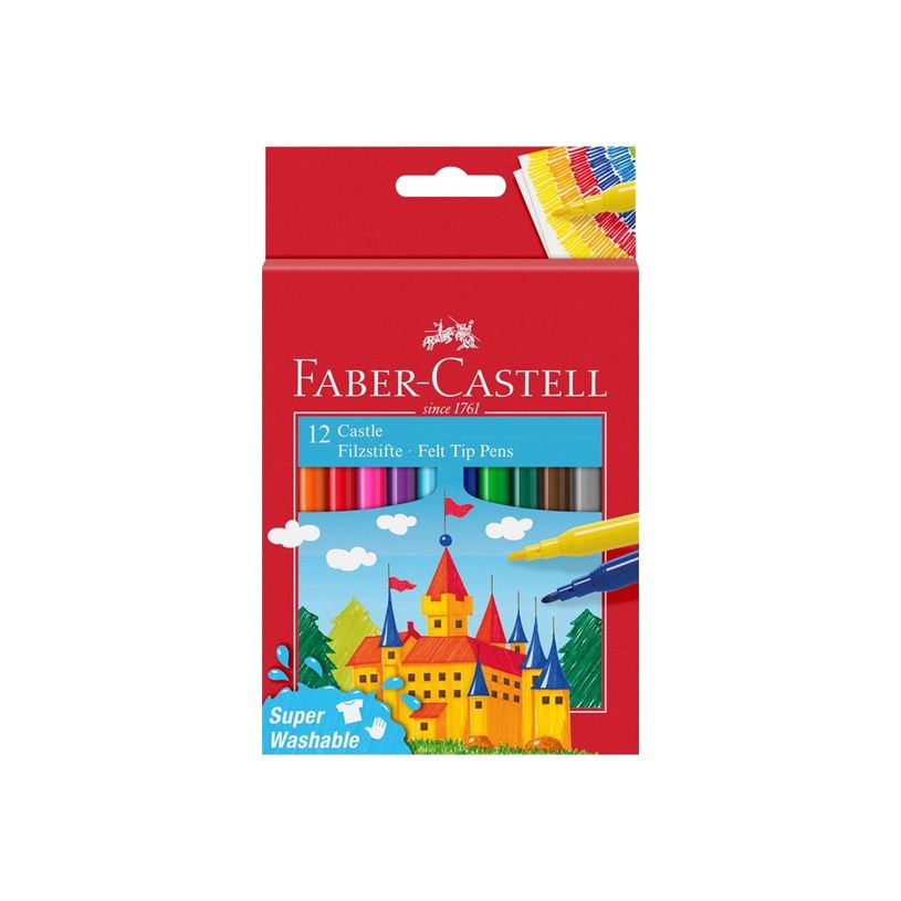 4005405542014-Faber-Castell CASTLE - 12 feutres - couleurs assorties-P_672341_1-0