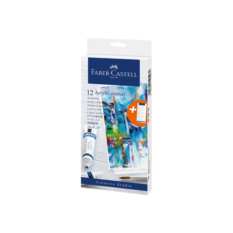 8901180792124-Faber-Castell Creative Studio - 12 Tubes de peinture acrylique - couleurs assorties - 20 ml-P_672741_6-4