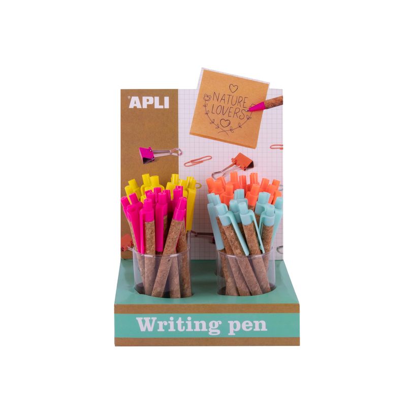 8410782189060-APLI Fluor - stylo à bille - bleu (pack de 48)-P_674842_1-0