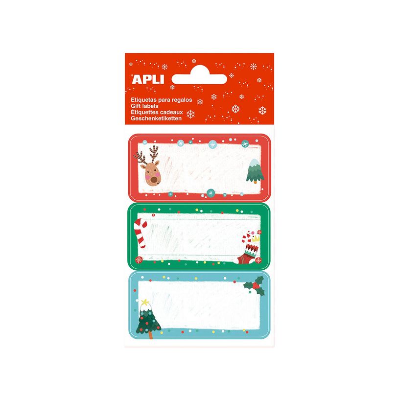 8410782190226-Apli kids - 9 étiquettes cadeau - 73 x 35 mm - Noël/rennes-P_674866_1-0