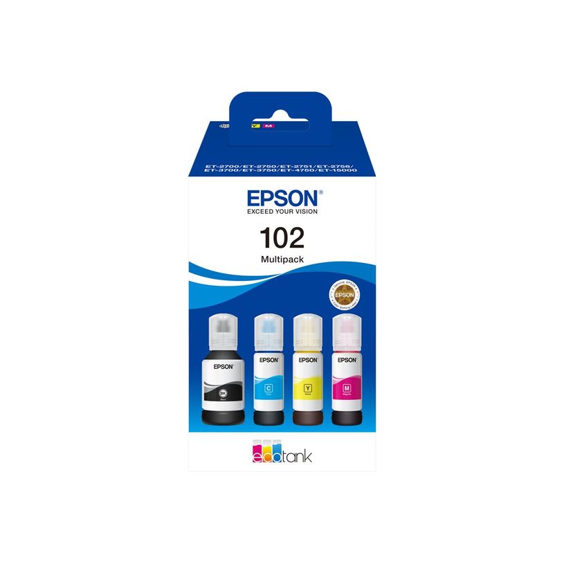 8715946684895-Epson EcoTank 102 - pack de 4 - noir, jaune, cyan, magenta - réservoir d'encre original-P_675107_1-0