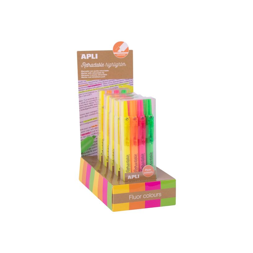 8410782189329-Apli Agipa - Pack de 4 surligneurs fluos rétractables - couleurs assorties-P_676550_3-3