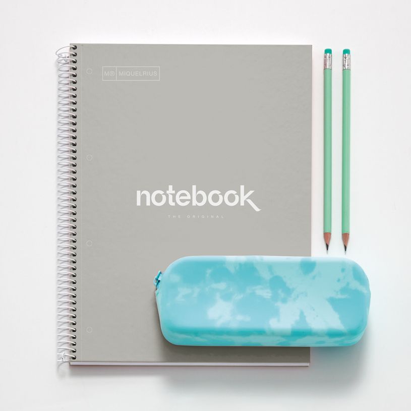 8422593466261-Notebook Emotions, Couverture rigide, A4, quadrillage 5x5 mm, 80 feuilles de 1 couleur, Miquelrius, Gri--2