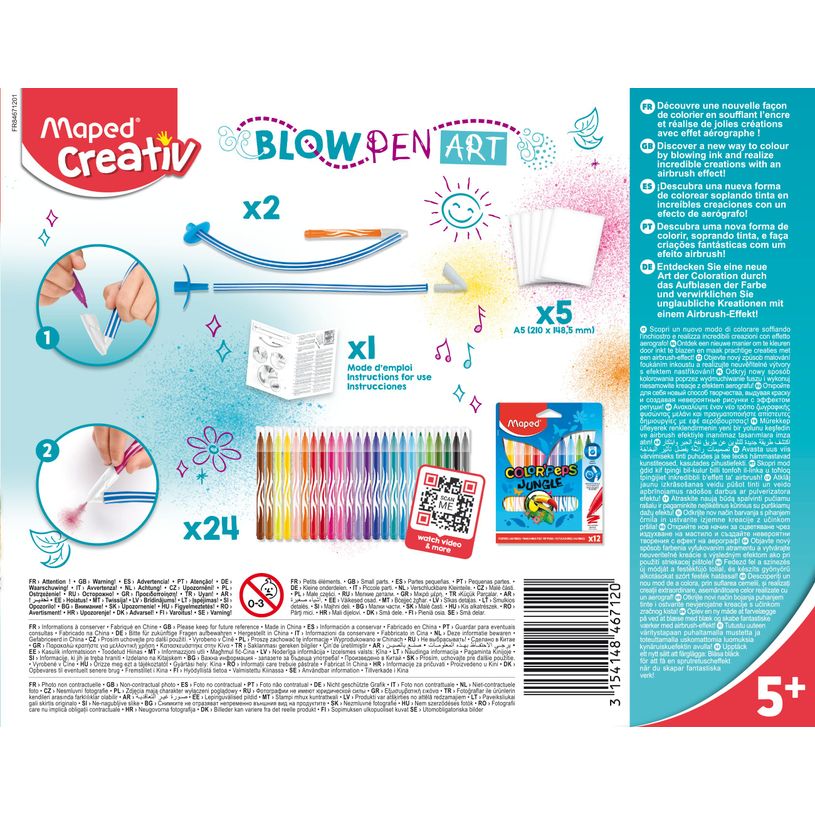 3154148467120-MAPED CREATIV - BLOWPEN ART - Boite de 24 couleurs--3