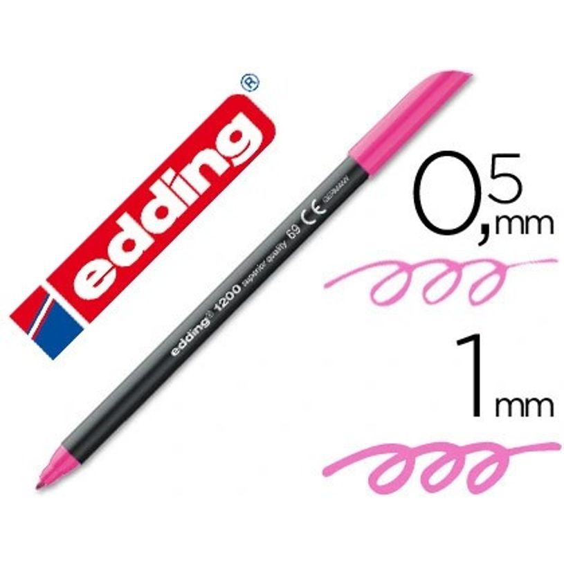 4004764828432-edding 1200 - Rotulador de punta de fibra - rosa neón - tinta al agua - 0.5-1 mm--0