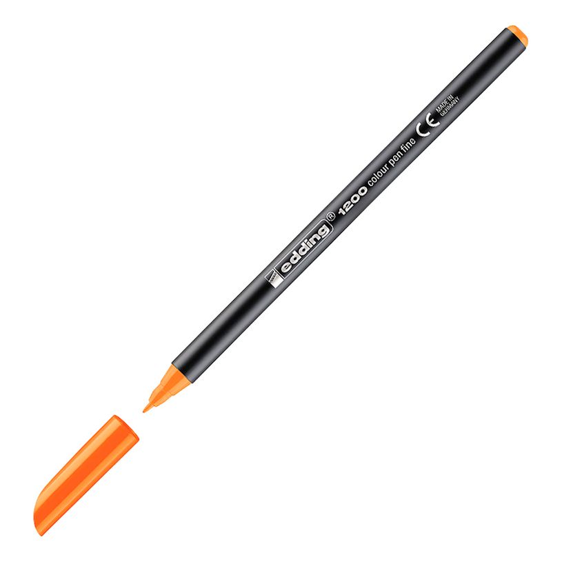 4004764828395-edding 1200 - Rotulador de punta de fibra - naranja neón - tinta al agua - 0.5-1 mm--0