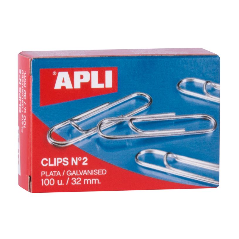 8429087000185-APLI - Trombones - No. 2 - 32 mm - argent - pack de 100--0