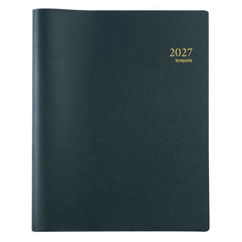 5412303124454-Agenda spiralé Genova Omega 27 - 1 semaine sur 2 pages - 21 x 27 cm - noir - Brepols--0