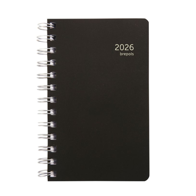 5412303102933-Agenda à spirale Popyprop Building Technique - 1 semaine sur 2 pages - 10 x 16,5 cm - noir - Brepols--0