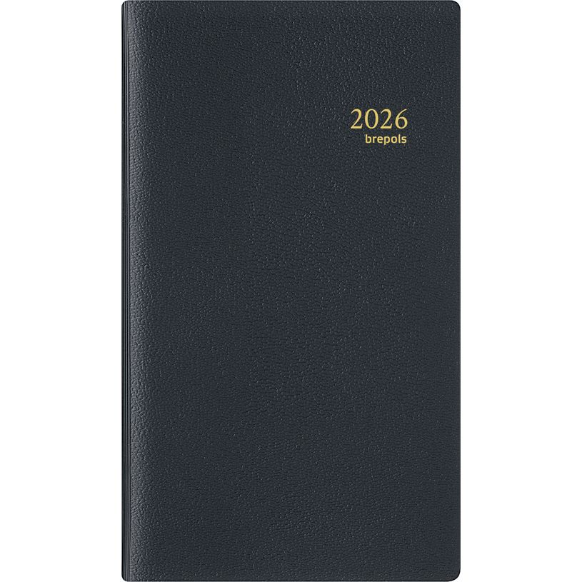 5412303124690-Agenda de poche spiralé Genova Notaplan - 1 semaine sur 2 pages - 9 x 16 cm - noir - Brepols--0