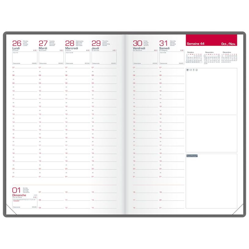 3147281780232-Agenda Oxford First - 1 semaine sur 2 pages - 10 x 15 cm - disponible dans différentes couleurs--3