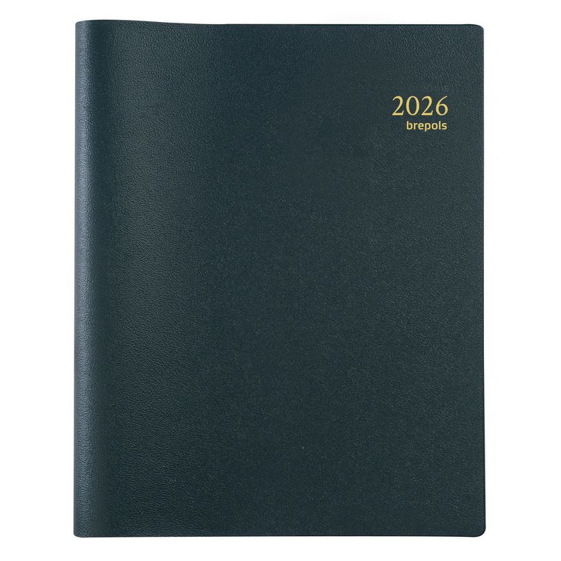 5412303124492-Agenda spiralé Genova Timing - 1 semaine sur 2 pages - 17 x 22 cm - noir - Brepols--0