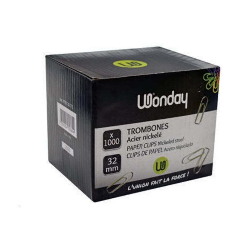 3457707413249-Wonday - 1000 Trombones galvanisés - 32 mm - acier-P_741324_3-2