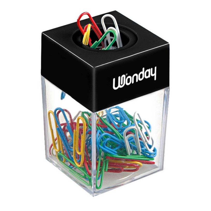 3457707500284-Wonday - Distributeur aimanté + 50 trombones couleurs assorties-P_750028_1-0