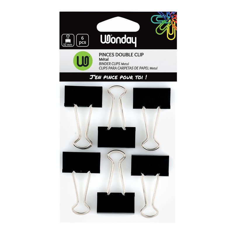 3457707593255-Wonday - 6 pinces à dessin - 32 mm - noir-P_759325_2-0